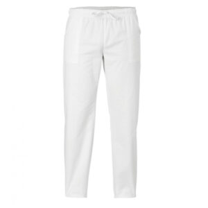 Pantalone Alan Bianco Con Laccio Ed Elastico 100%cotone