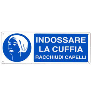 Cartello Alluminio Obbligo Indossare La Cuffia 350×125