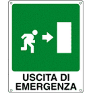 Cartello Uscita Di Emergenza Destra 120×145