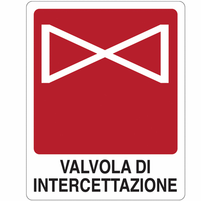 Cartello Valvola Intercettazione 250×310
