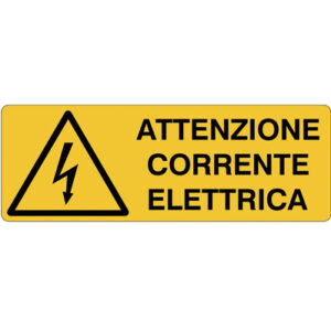 Cartello Pericolo Attenzione Corrente Elettrica 350×125