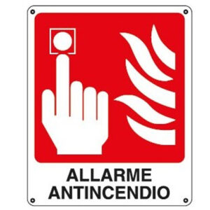 Cartello Sicurezza Allarme Antincendio 120×145